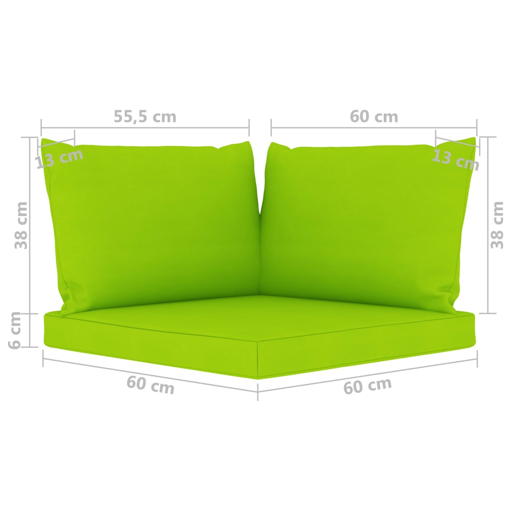 vidaXL 3-местен градински диван с яркозелени възглавници