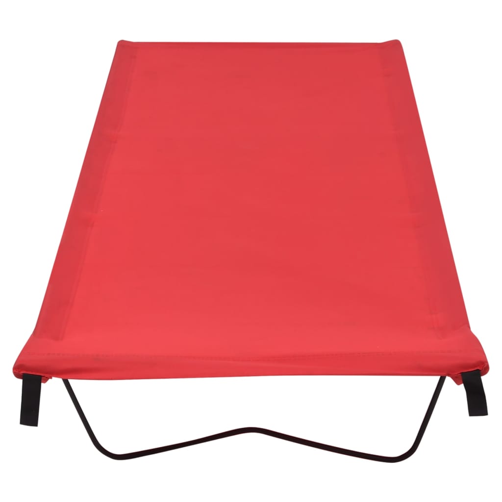 vidaXL Къмпинг легло, 180х60х19 см, плат оксфорд и стомана, червено