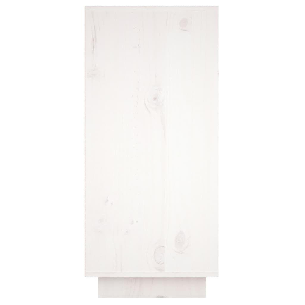 vidaXL Сайдборд, бял, 60x34x75 см, бор масив