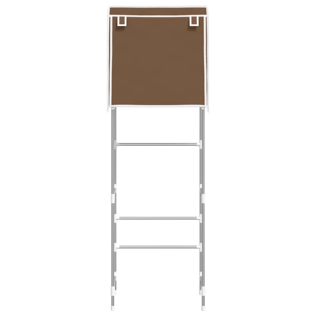 vidaXL 2-етажен рафт за над тоалетна кафяв 56x30x170 см желязо