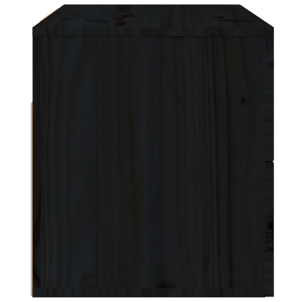 vidaXL Нощно шкафче за стенен монтаж, черно, 50x36x40 см