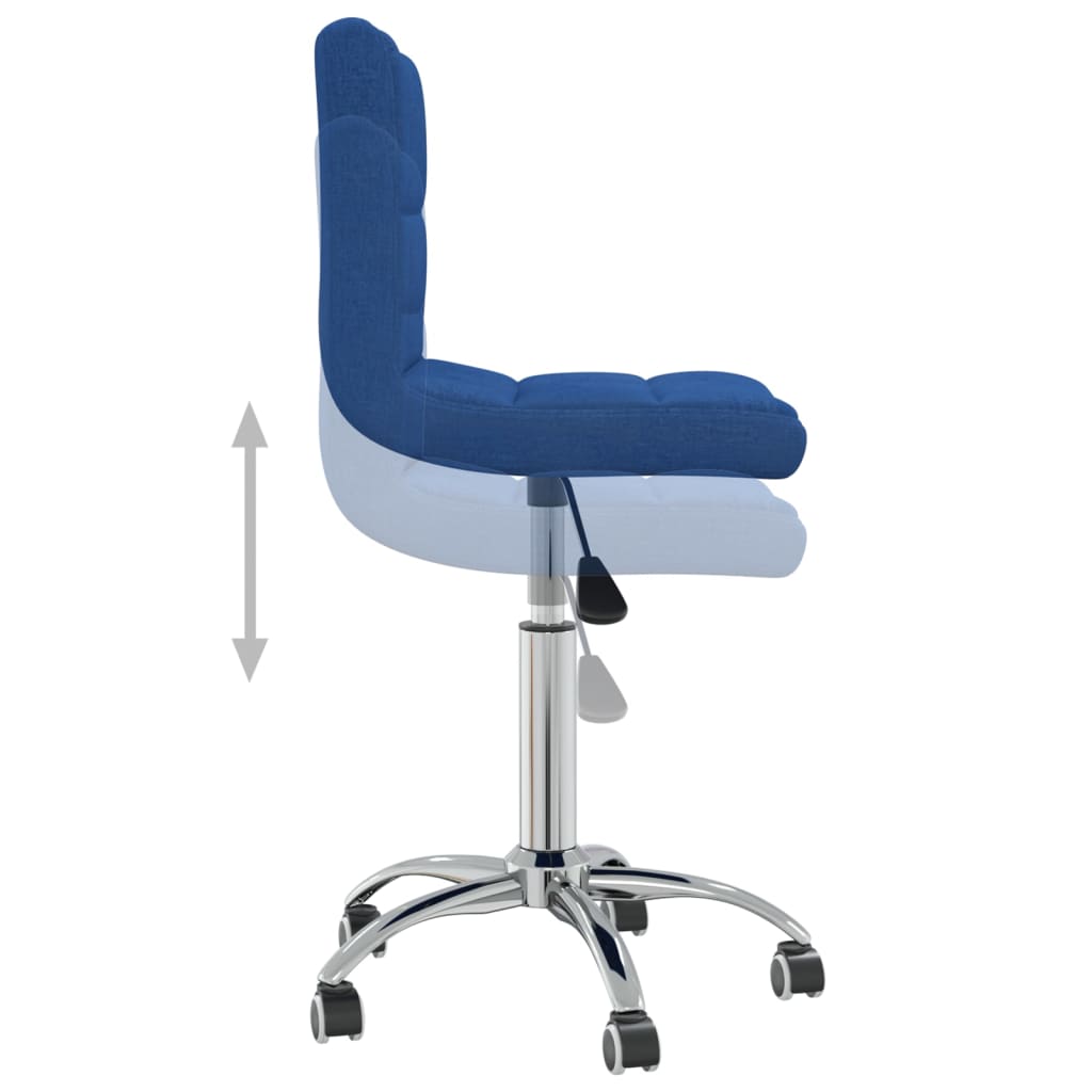 vidaXL Въртящи се трапезни столове, 6 бр, сини, текстил