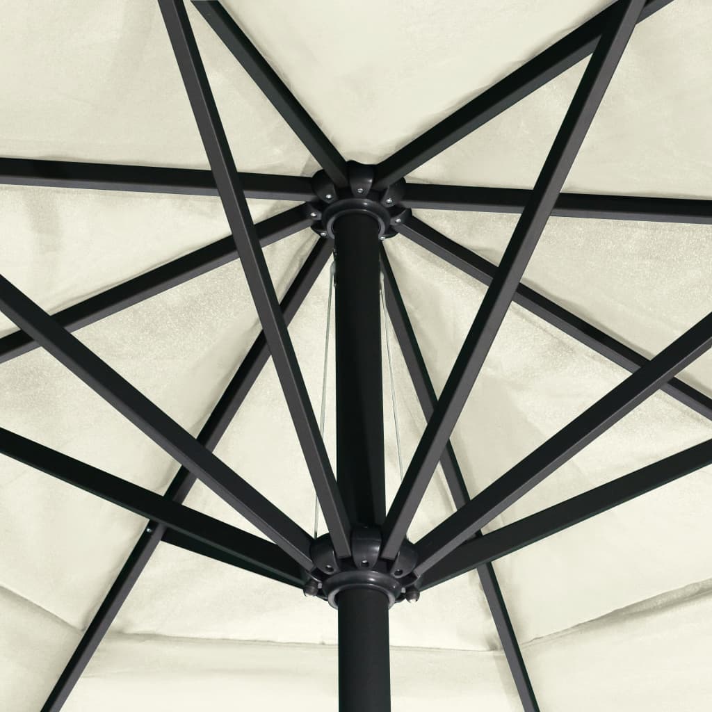 vidaXL Градински чадър с алуминиев прът, 600 см, пясъчнобял