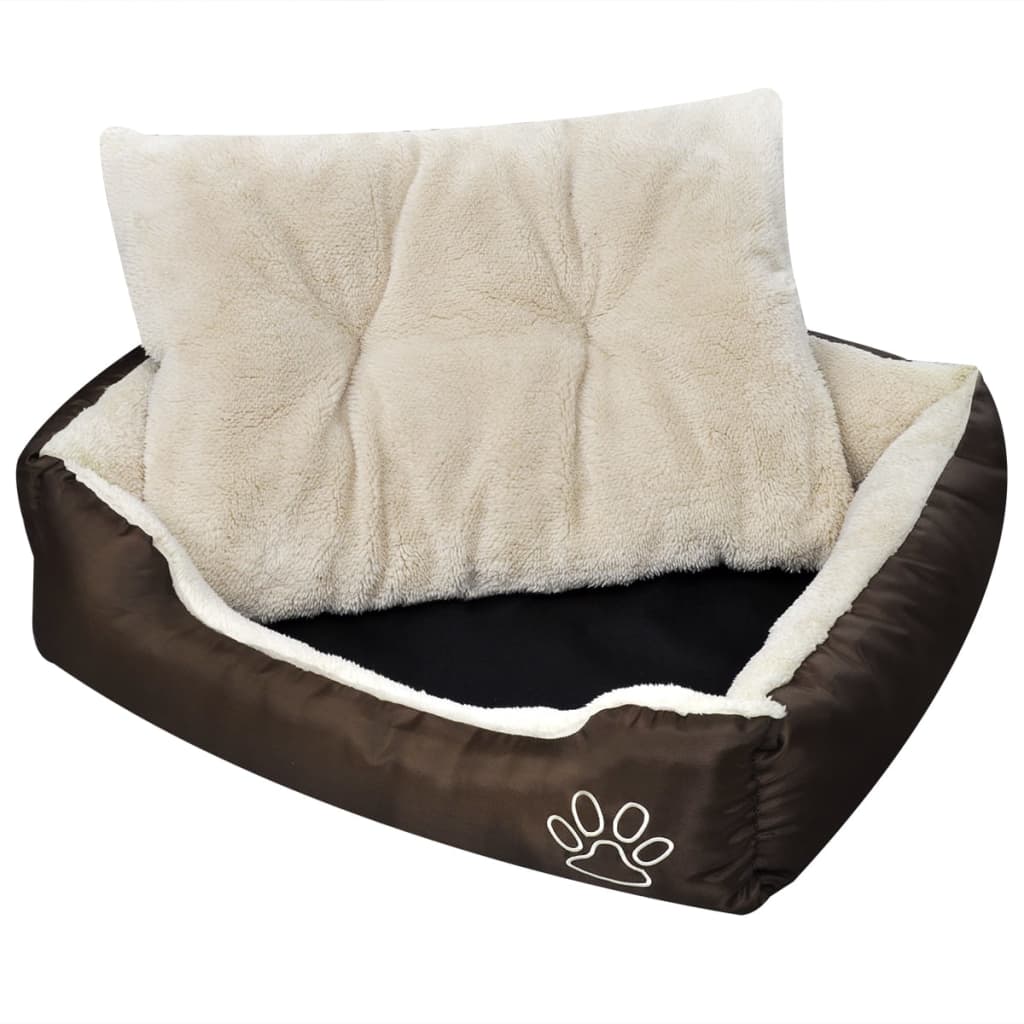 vidaXL Топло кучешко легло с подплатена възглавница, размер L