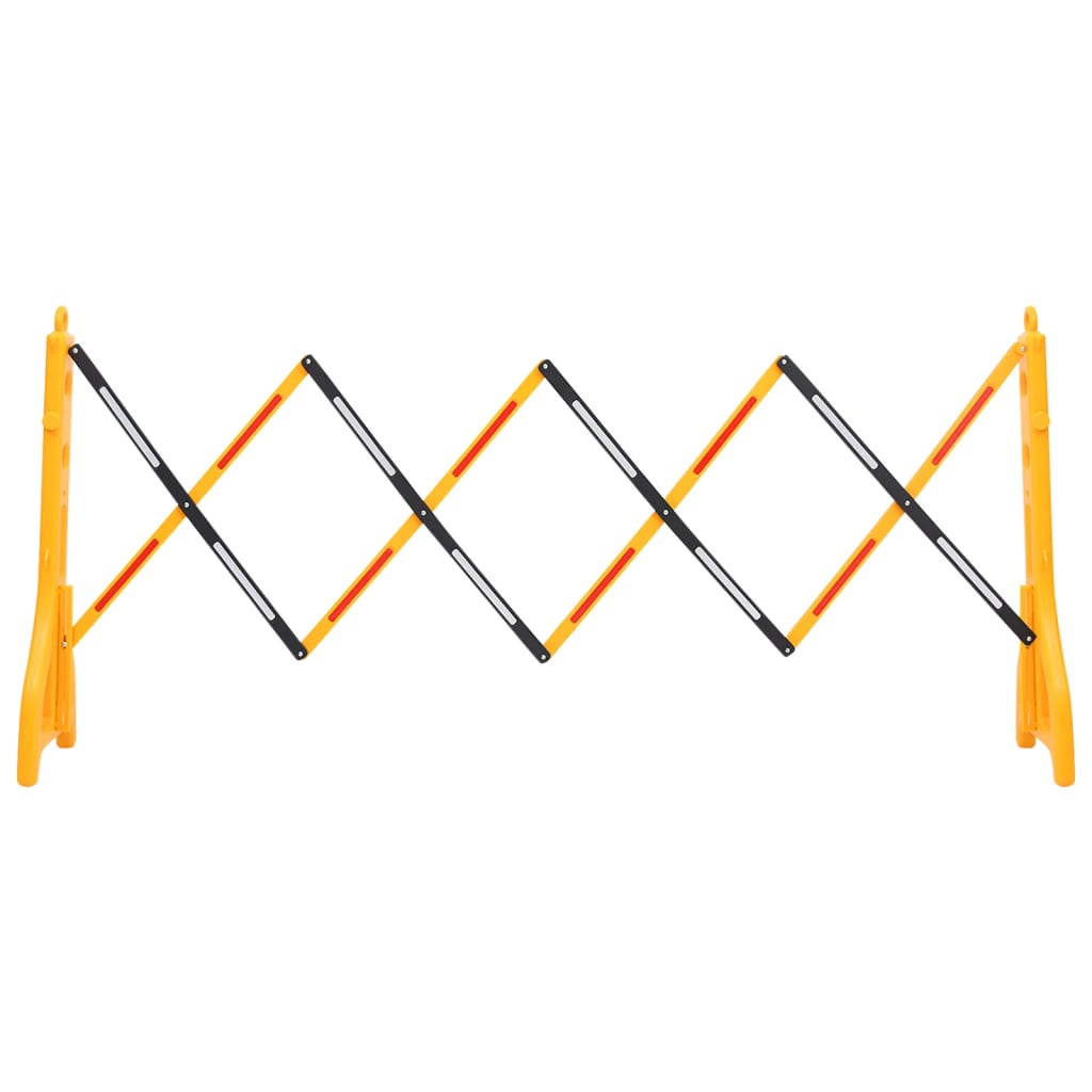 vidaXL Сгъваема трафик бариера, жълто и черно, 250x38x96 см