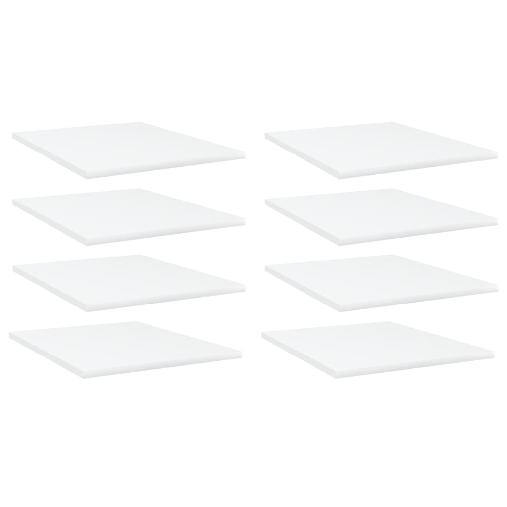 vidaXL Рафтове за етажерка, 8 бр, бели, 40x50x1,5 см, ПДЧ
