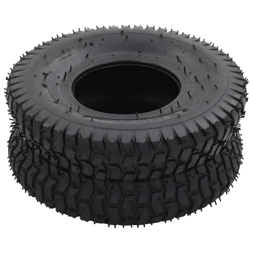vidaXL Външни гуми за ръчна количка 2 бр 15x6.00-6 4PR каучук