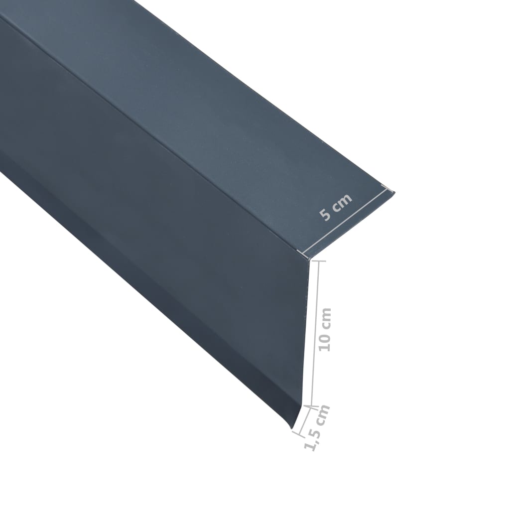 vidaXL Странични ръбове за покрив 5 бр алуминий антрацит 170 см