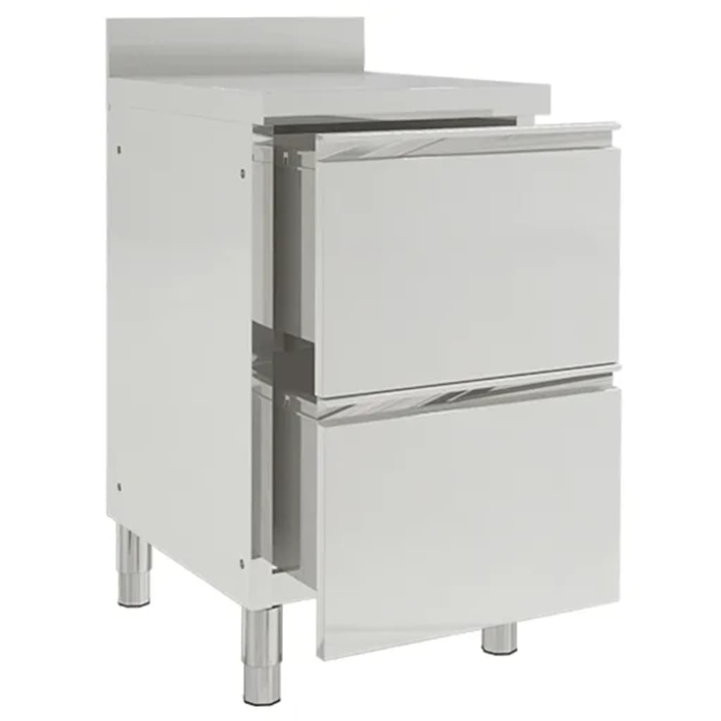 vidaXL Търговски кухненски шкафове, 2 бр, неръждаема стомана