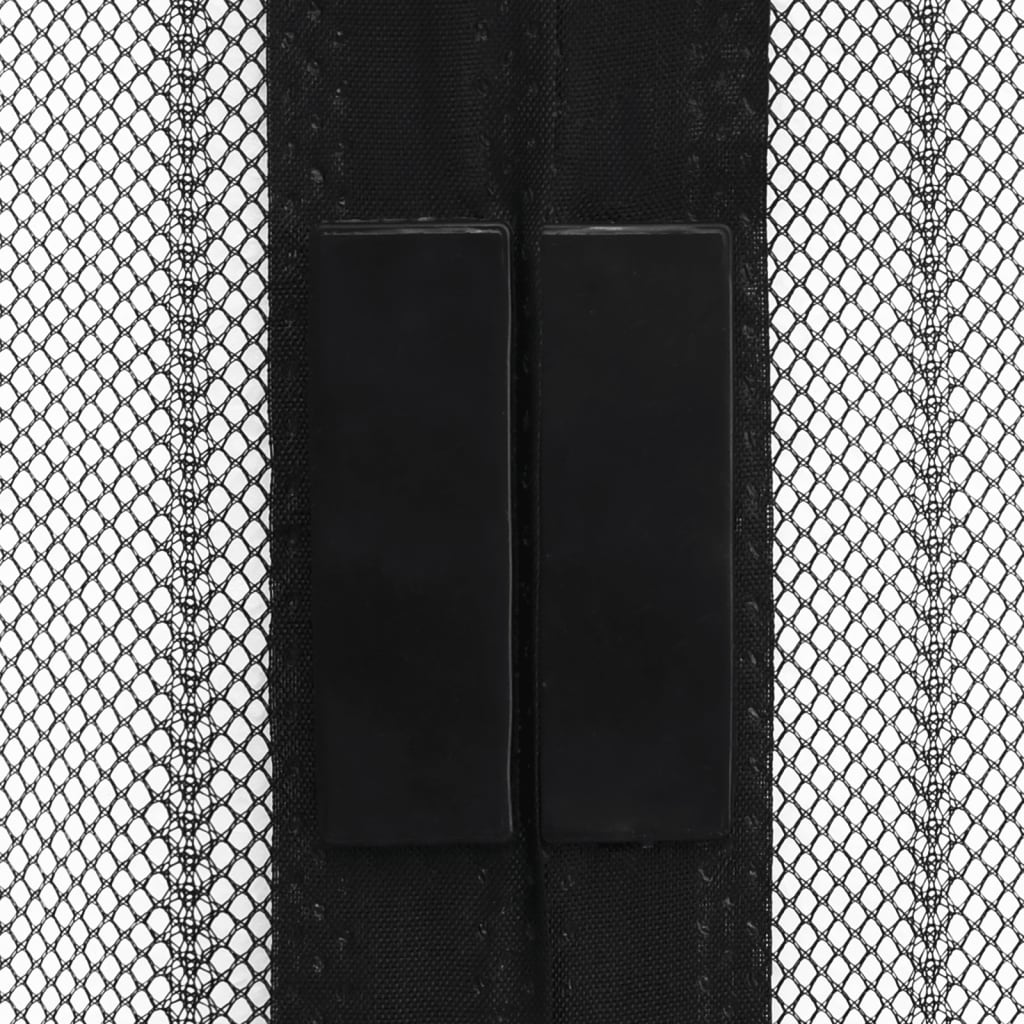 vidaXL Врата против насекоми с велкро и магнит, 2 бр, черна, 210x100см