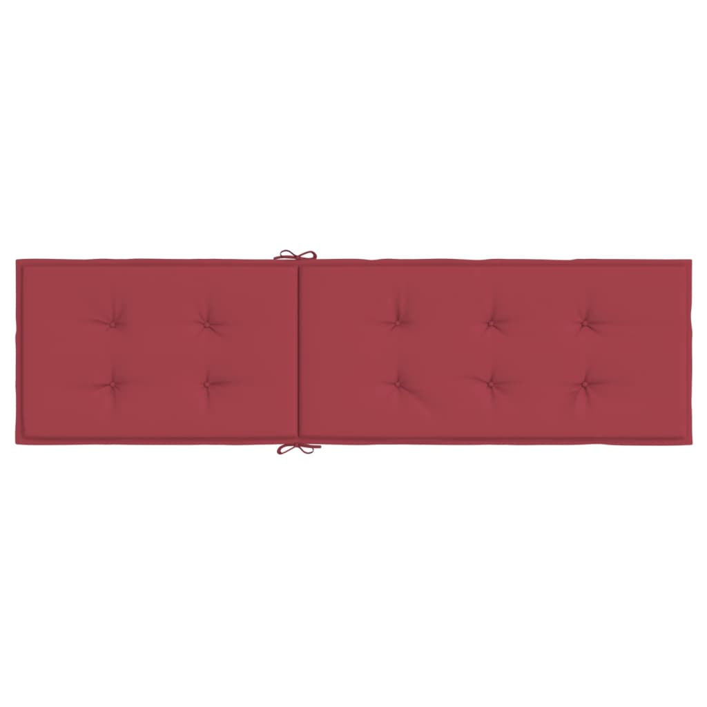 vidaXL Възглавница за стол шезлонг виненочервена (75+105)x50x3 см