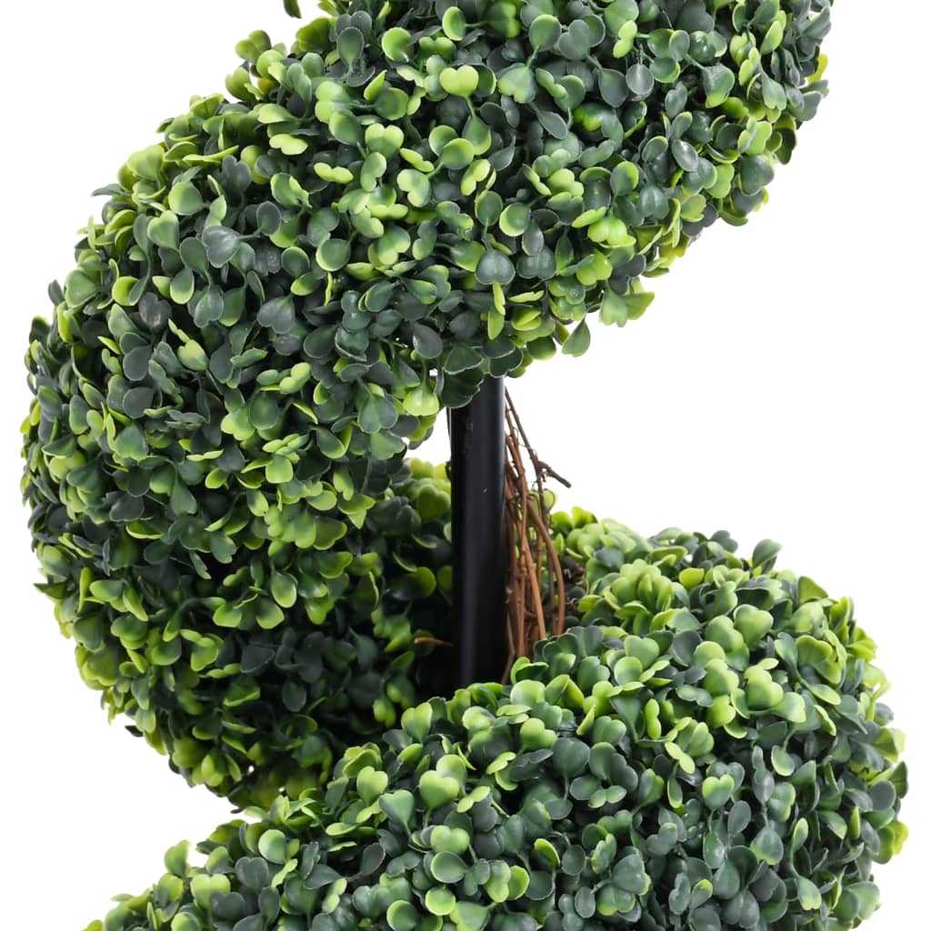 vidaXL Изкуствен чемшир спираловидно растение със саксия зелен 117 см