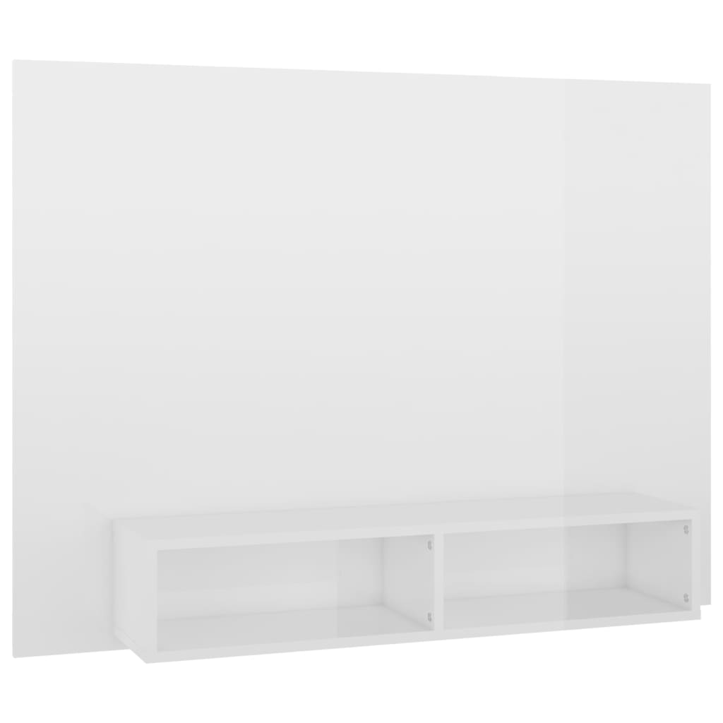 vidaXL Стенен ТВ шкаф, бял гланц, 120x23,5x90 см, ПДЧ