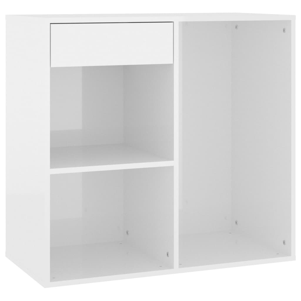 vidaXL Козметичен шкаф, бял гланц, 80x40x75 см, инженерно дърво