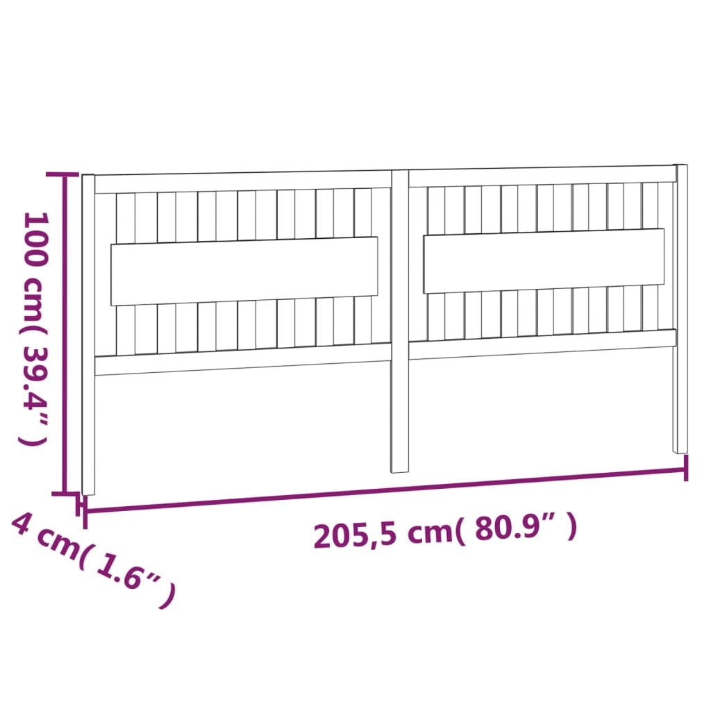 vidaXL Горна табла за легло, меденокафява, 205,5x4x100 см, бор масив