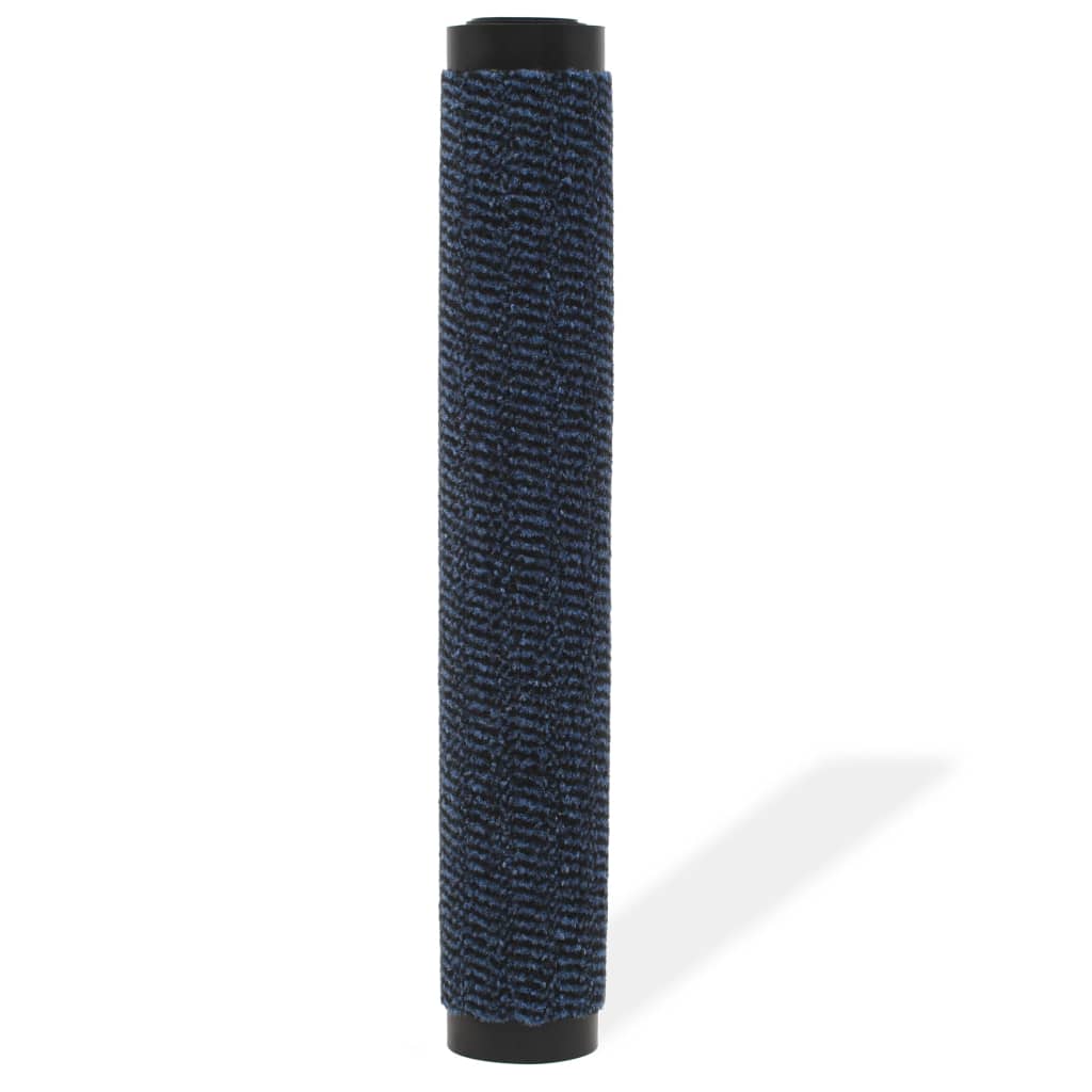 vidaXL Правоъгълна изтривалка, усукани влакна, 120х180 см, синя