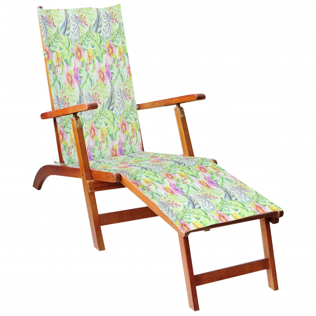 vidaXL Възглавница за стол шезлонг на листа (75+105)x50x3 см