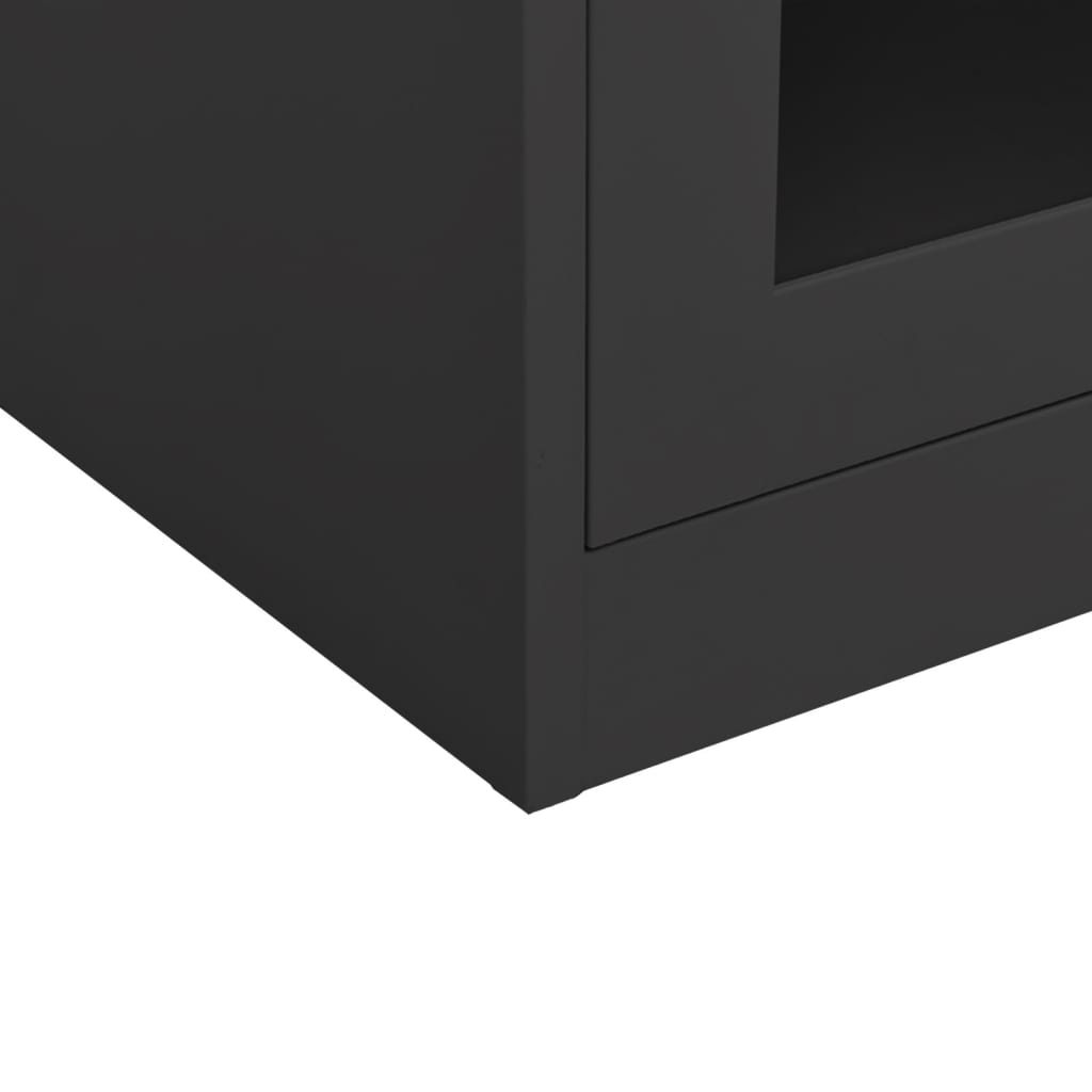 vidaXL Офис шкаф с плантер, антрацит, 90x40x113 см, стомана