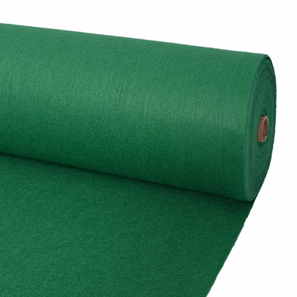 vidaXL Изложбен килим, изчистен, 1,2x12 м, зелен