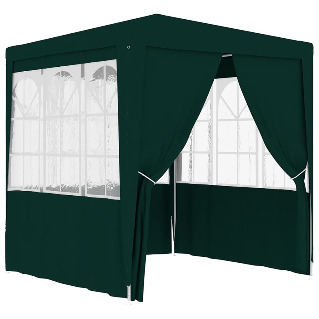 vidaXL Професионална парти шатра със стени 2x2 м зелена 90 г/м²