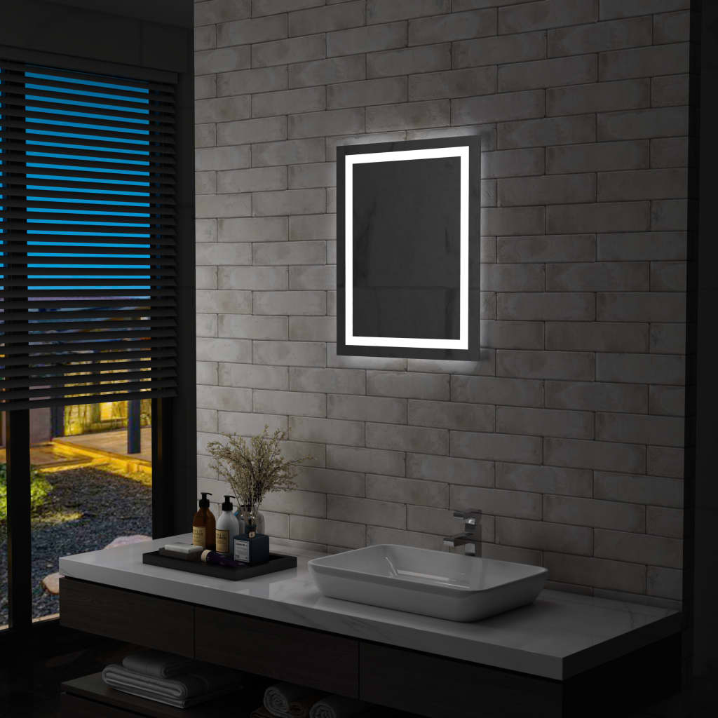 vidaXL LED огледало за баня с тъч сензор 50x60 см