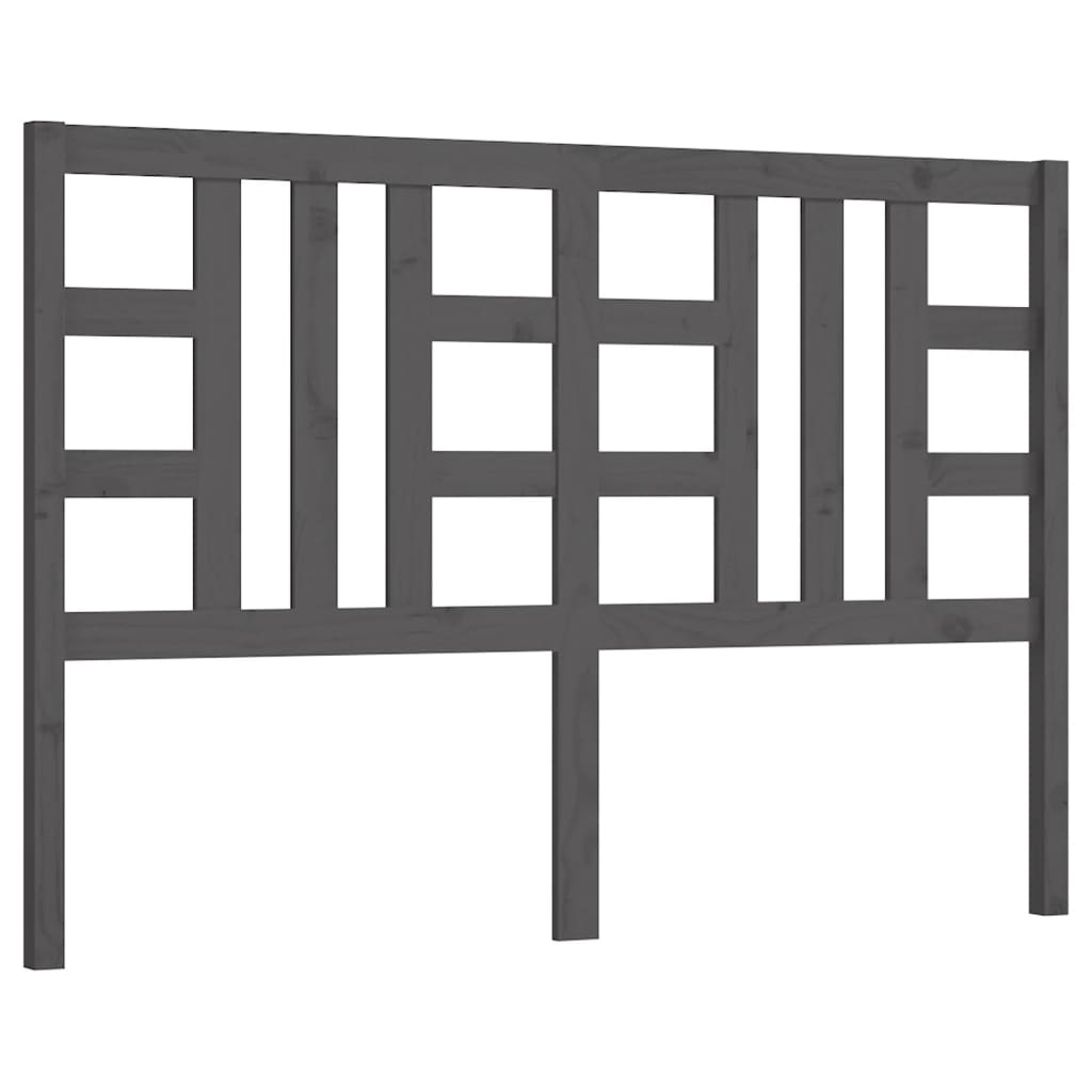 vidaXL Горна табла за легло, сива, 156x4x100 см, бор масив