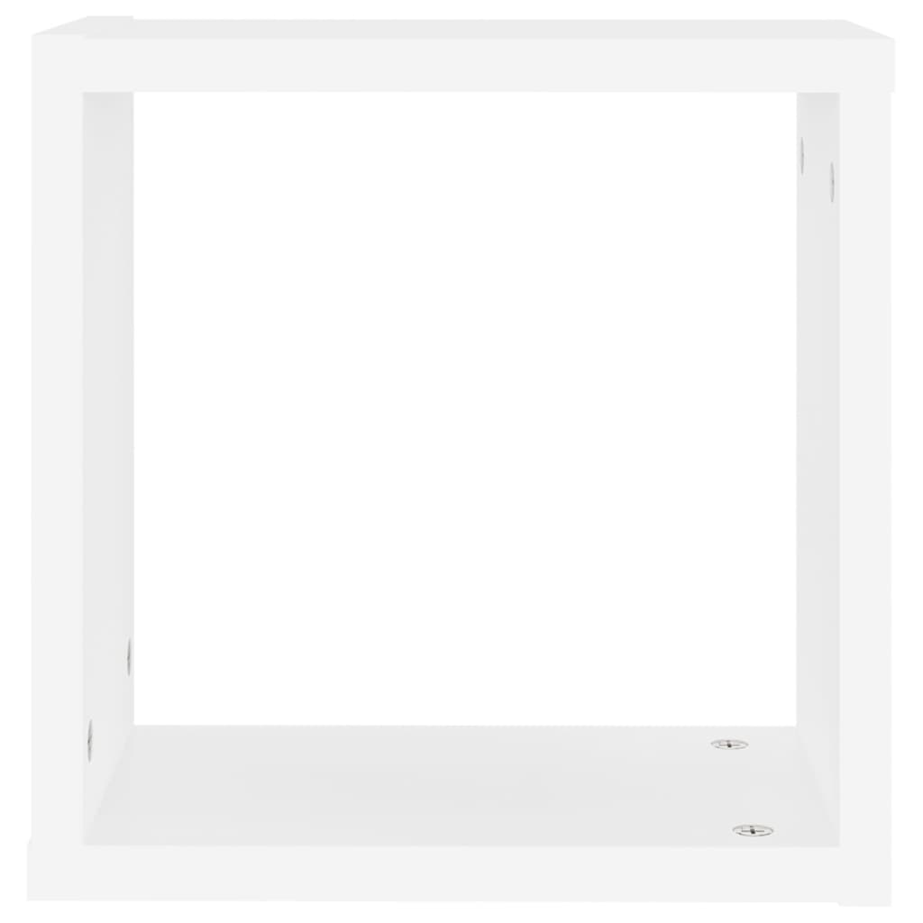 vidaXL Стенни кубични рафтове, 4 бр, бели, 30x15x30 см