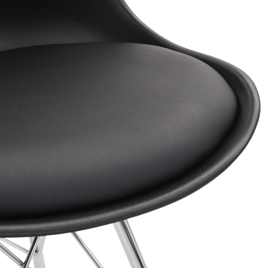 vidaXL Трапезни столове, 4 бр, черни, изкуствена кожа