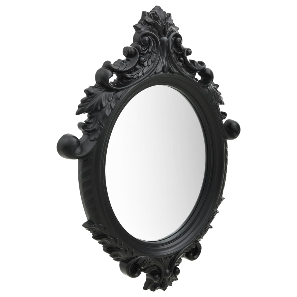 vidaXL Стенно огледало, стил замък, 56x76 см, черно