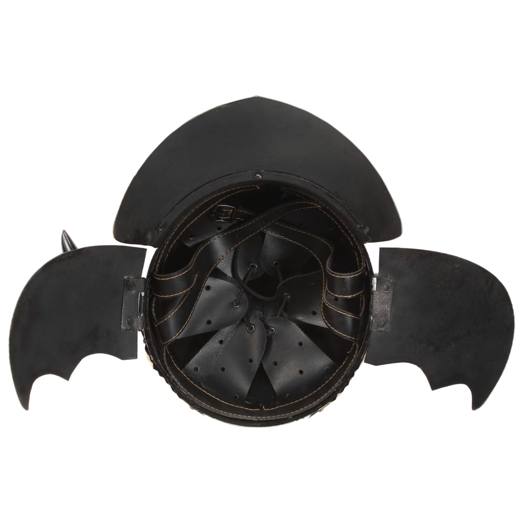 vidaXL Фентъзи викингски шлем, ЛАРП, сребрист, стомана