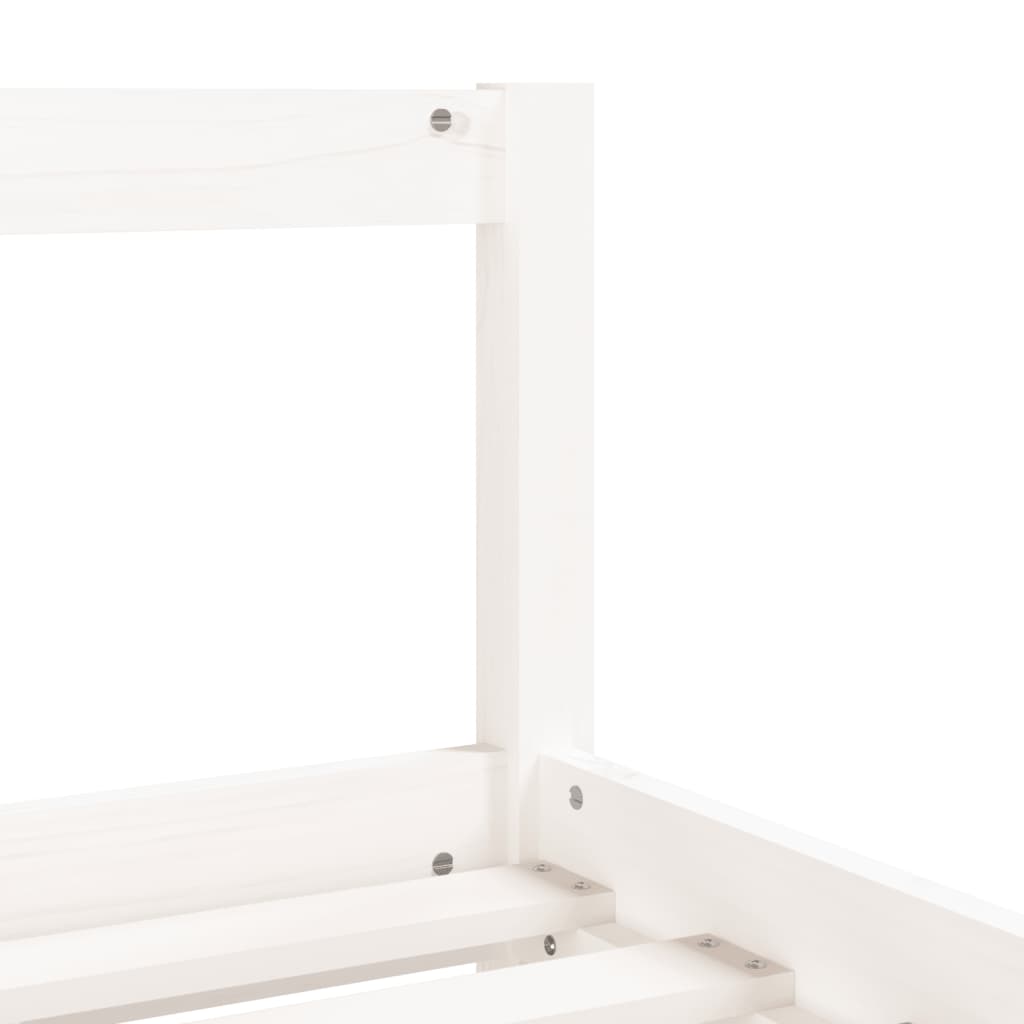 vidaXL Рамка за детско легло с чекмеджета, бяла, 80x200 см, чам масив