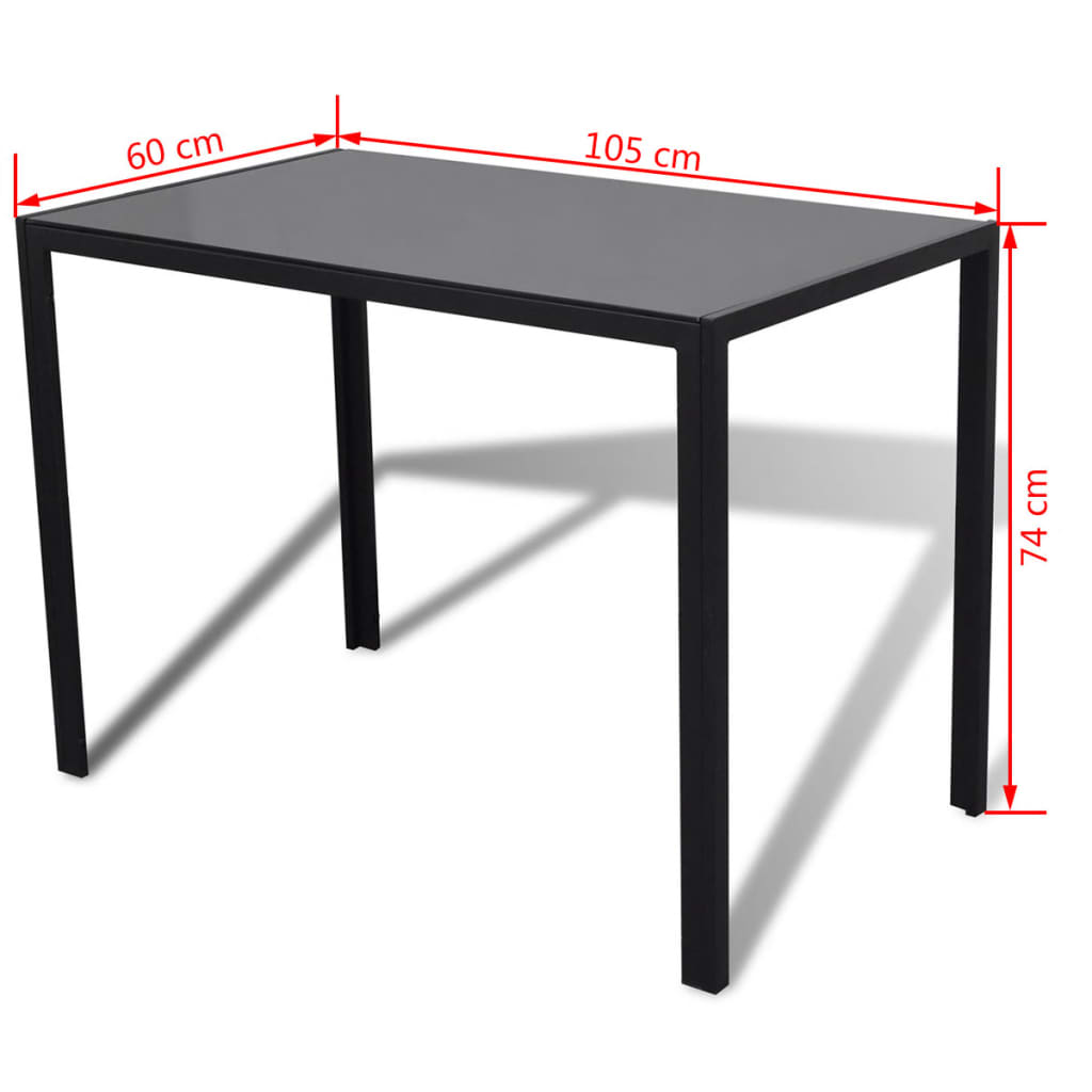 vidaXL Трапезен комплект, 5 части, маса и 4 стола, черно и бяло