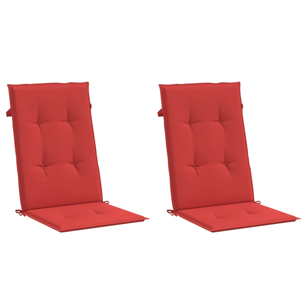 vidaXL Възглавници за стол с облегалка 2 бр червени 120x50x3 см плат