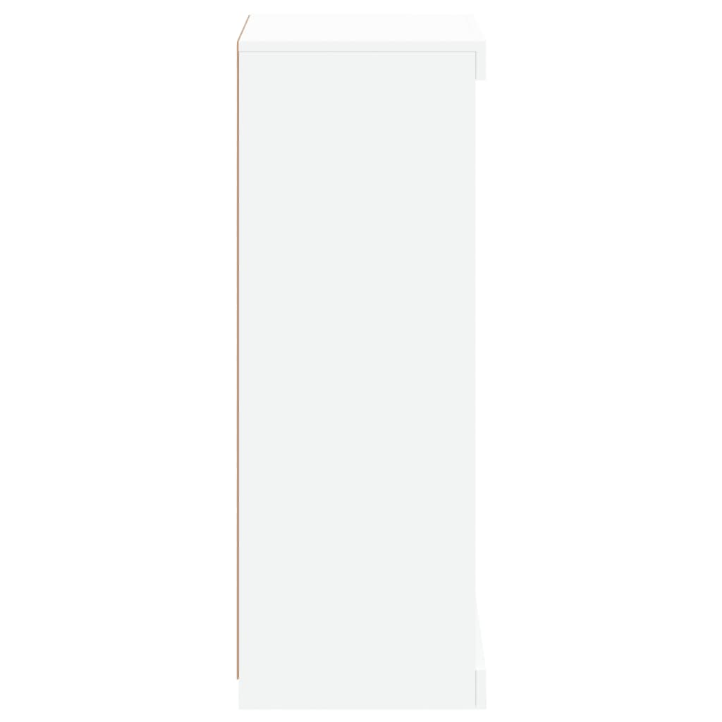 vidaXL Сайдборд с LED светлини, бял, 41x37x100 см