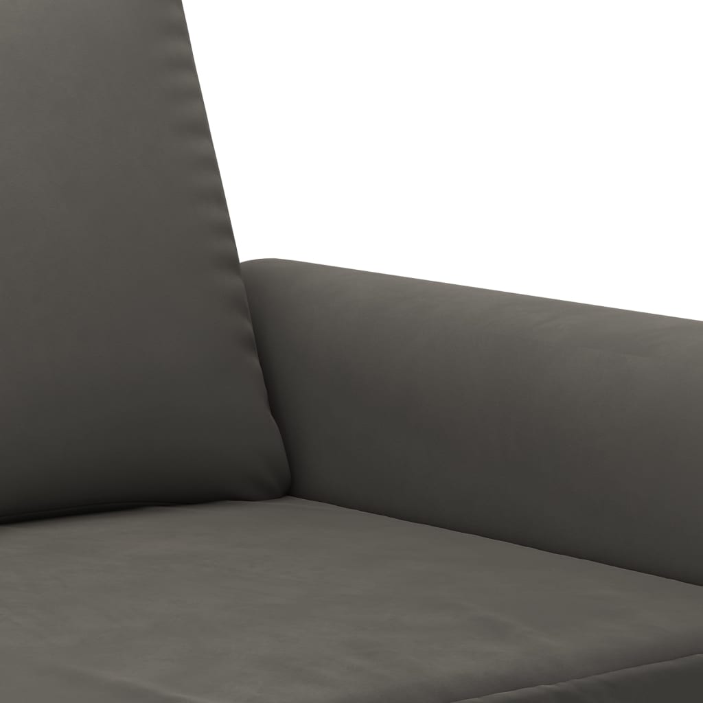 vidaXL 2-местен диван, тъмносив, 120 см, кадифе