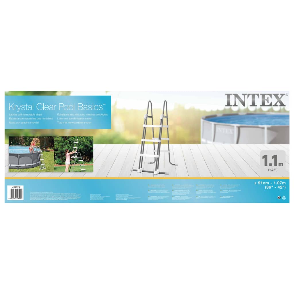 Intex Обезопасителна стълба за басейн с 3 стъпала 91-107 см