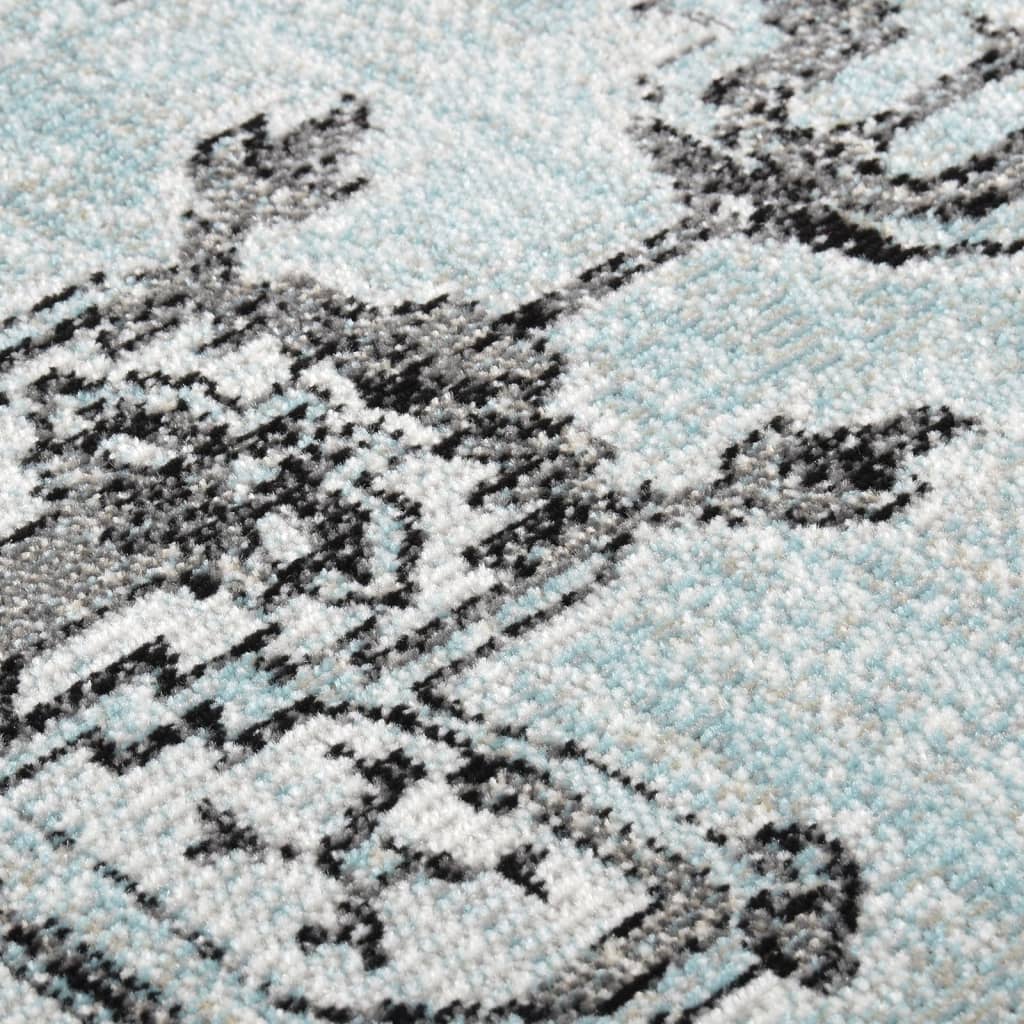 vidaXL Външен килим, плоскотъкан, 115x170 см, зелено и сиво
