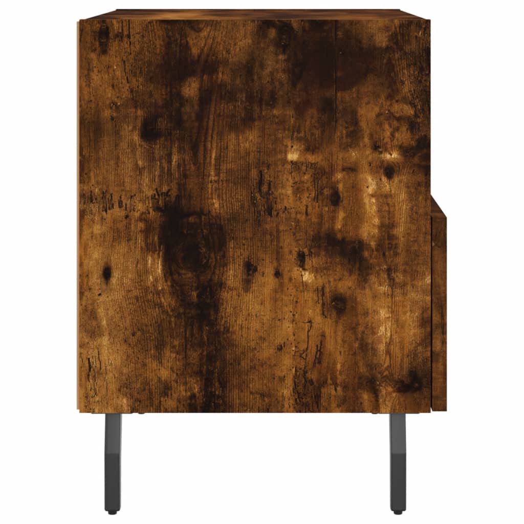 vidaXL Нощно шкафче, опушен дъб, 40x35x47,5 см, инженерно дърво