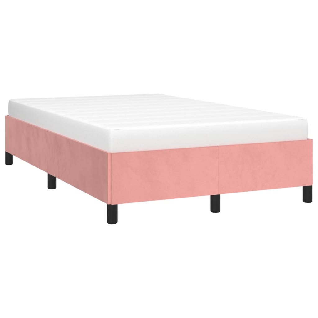 vidaXL Рамка за легло, розова, 120x190 см, кадифе