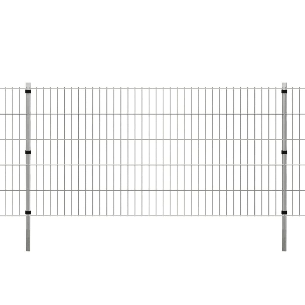 vidaXL Стълбове за ограда 10 бр сребристи 150 см поцинкована стомана