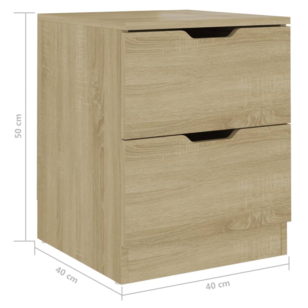 vidaXL Нощни шкафчета, 2 бр, дъб сонома, 40x40x50 см, ПДЧ