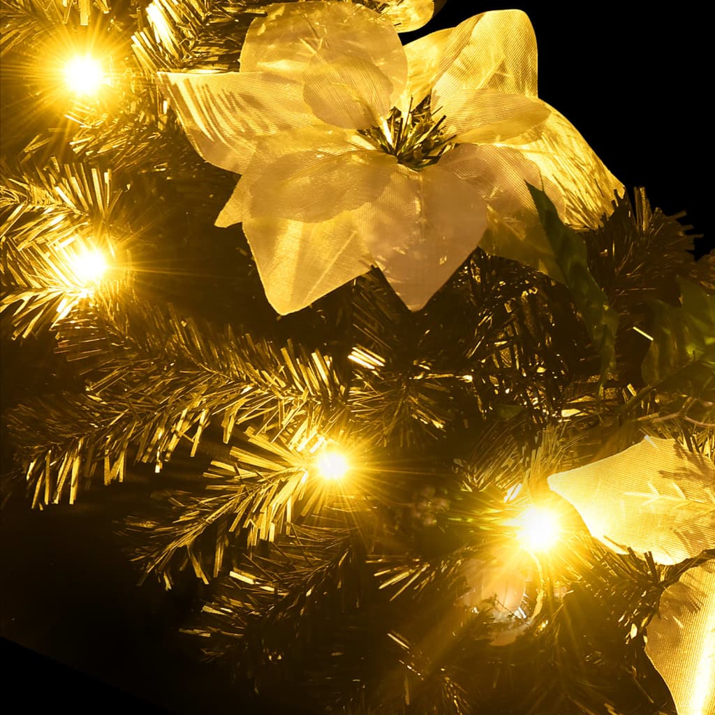 vidaXL Коледен гирлянд с LED лампички, черен, 2,7 м, PVC
