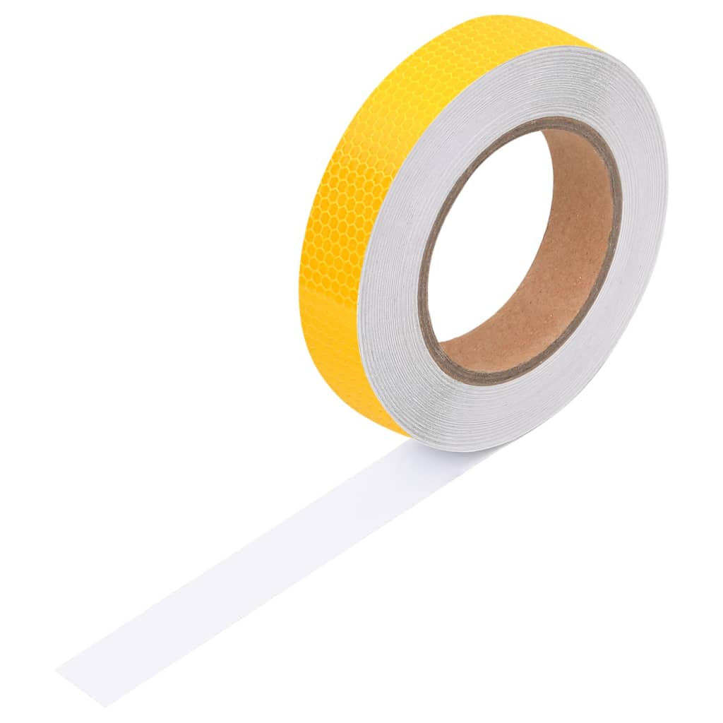 vidaXL Светлоотразителна лента жълта 2,5 см x 20 м PVC