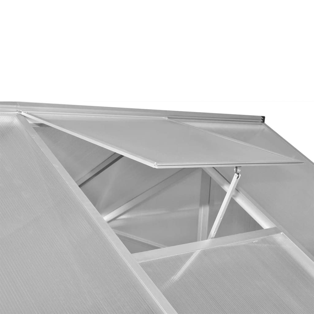 vidaXL Подсилена алуминиева оранжерия с опорна рамка 6,05 м²