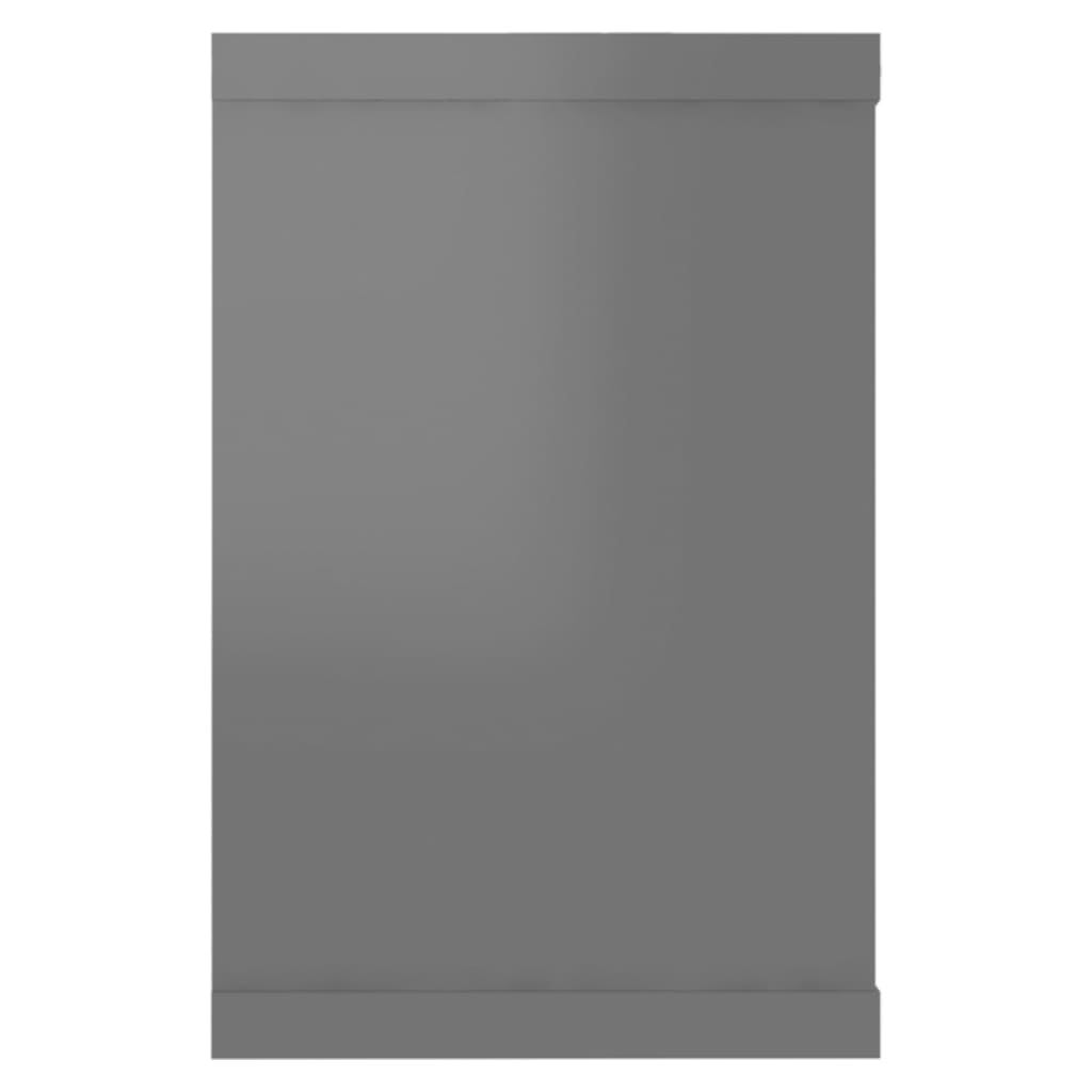 vidaXL Стенни кубични рафтове, 2 бр, сив гланц, 60x15x23 см, ПДЧ