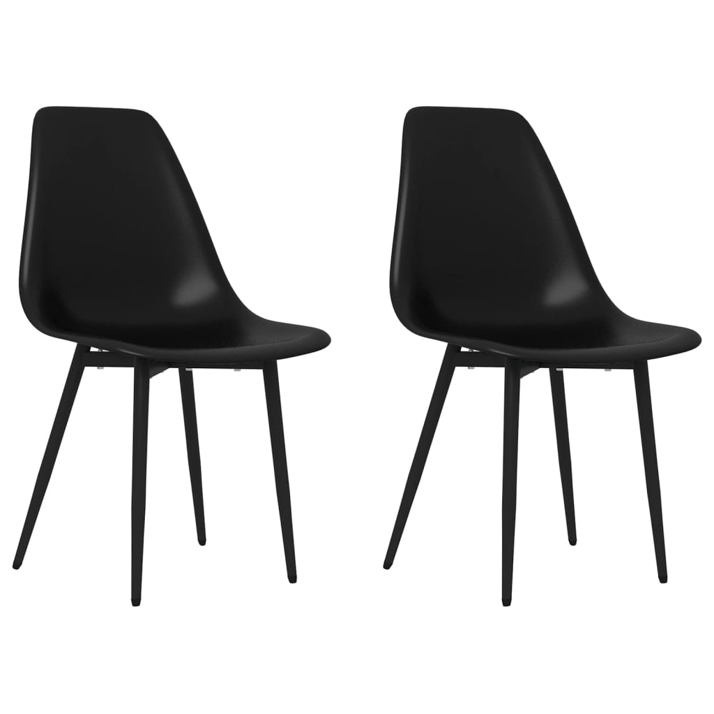 vidaXL Трапезни столове, 2 бр, черни, PP