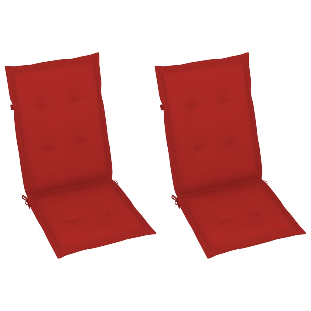 vidaXL Градински накланящи се столове 2 бр с възглавници акация масив