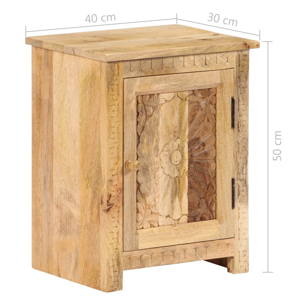 vidaXL Нощно шкафче, мангово дърво масив, 40х30х50 см