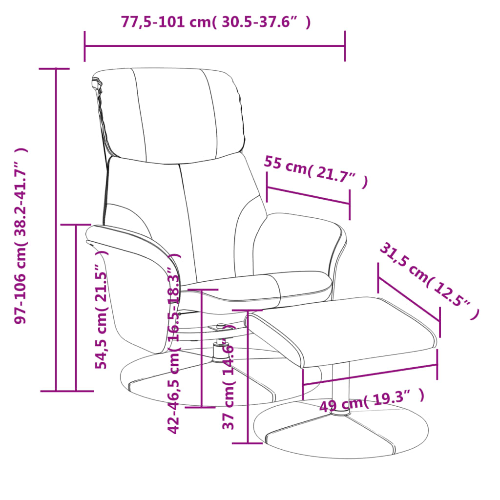 vidaXL Наклоняем стол с табуретка, сив, изкуствена кожа