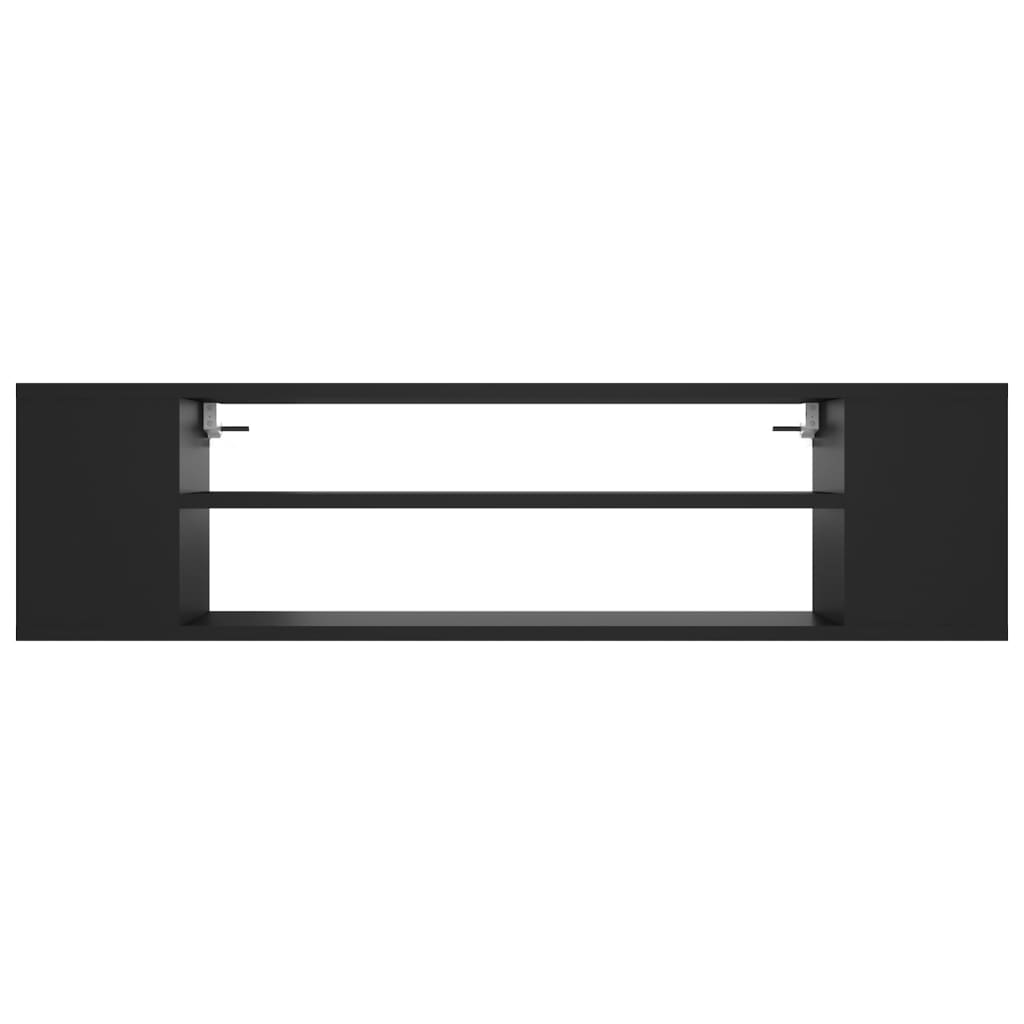 vidaXL Окачен TВ шкаф, черен, 100x30x26,5 см, ПДЧ
